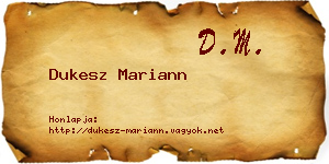 Dukesz Mariann névjegykártya